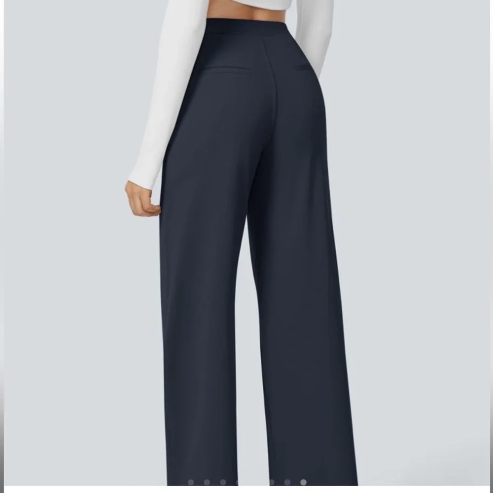 Halara High Waisted Side Pocket Straight Leg Work Pants - Picture 6 of 8